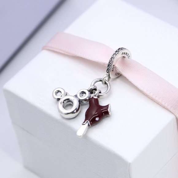 Pandora Disney Parks ice Cream Donut Dangle Charm Mickey & Minnie Mouse Parks - Picture 1 of 5